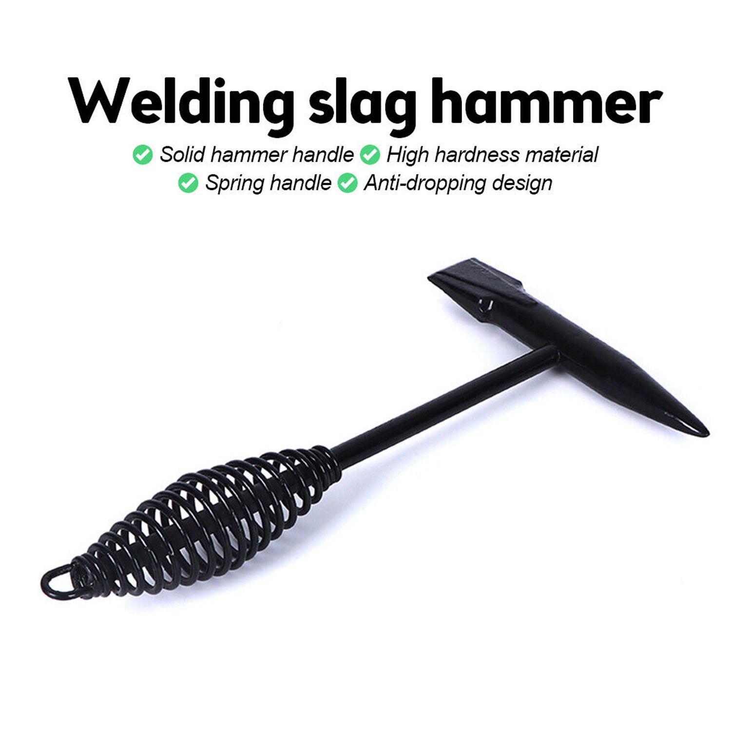 0482 Welding Slag Removal Tool  Chipping Hammer with Coil Spring Handle, Mufti Functional for Cleaning Removing Slag Industrial Weld Slag Spatter Removal Tool Welding Hammer, for Machinery Electrician (1 Pc ) 0482 Welding Slag Removal Tool  Chipping Hammer with Coil Spring Handle, Mufti Functional for Cleaning Removing Slag Industrial Weld Slag Spatter Removal Tool Welding Hammer, for Machinery Electrician (1 Pc )